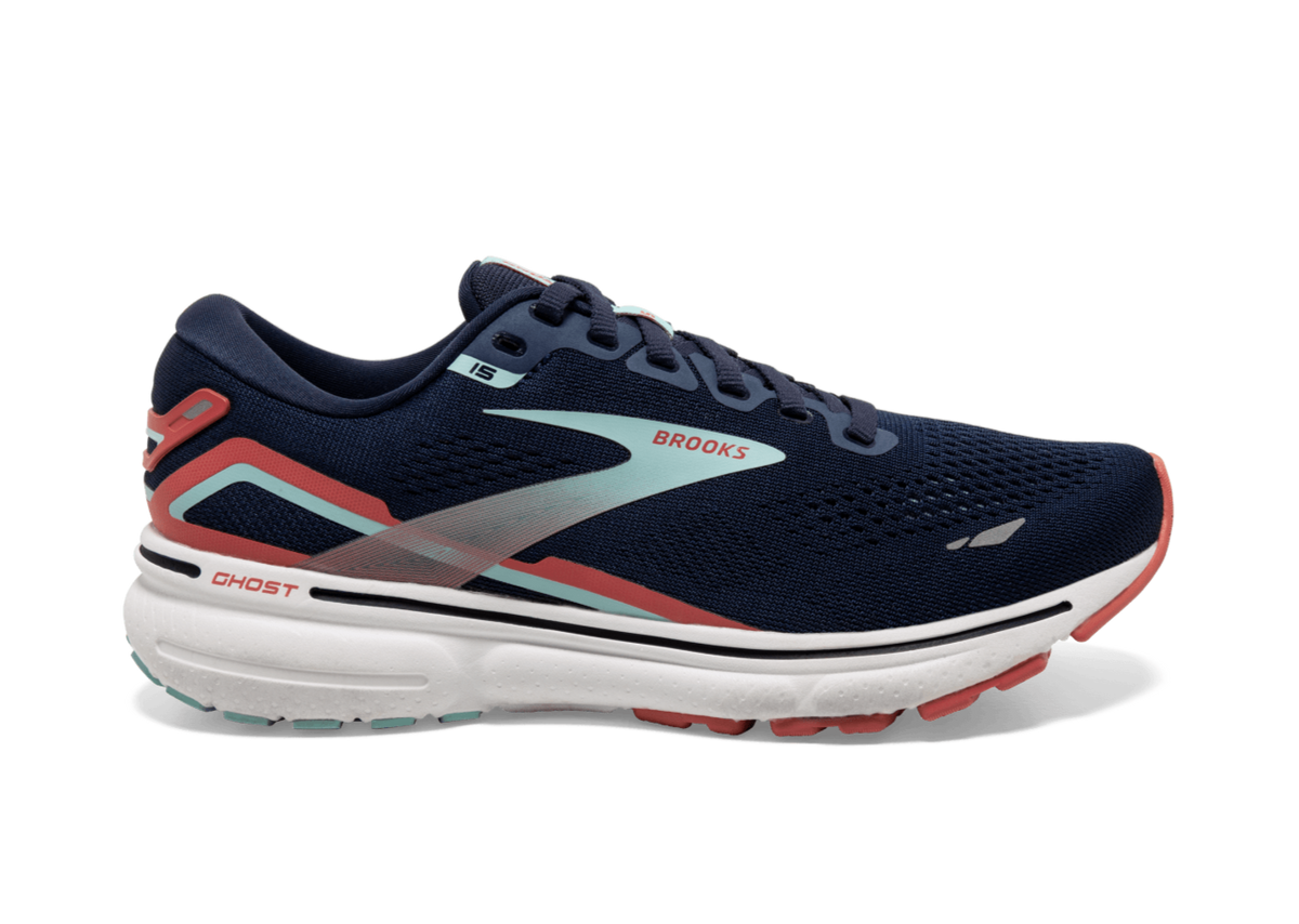 Brooks Ghost 15 (B Width) - Black/Orange/Raspberry (Womens)