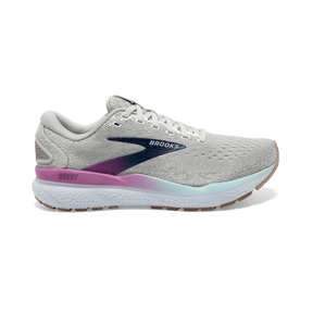 Brooks Ghost 16 (D Width) -  White/Grey/Estate Blue (Womens)