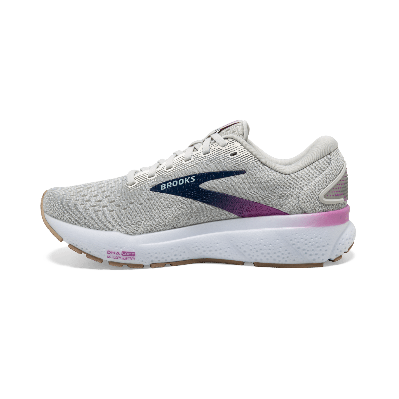 Brooks Ghost 16 (D Width) -  White/Grey/Estate Blue (Womens)