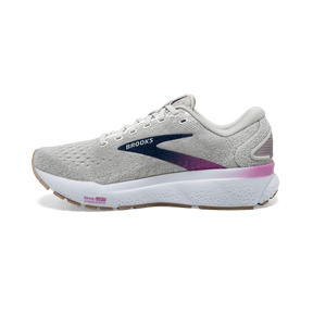 Brooks Ghost 16 (D Width) -  White/Grey/Estate Blue (Womens)