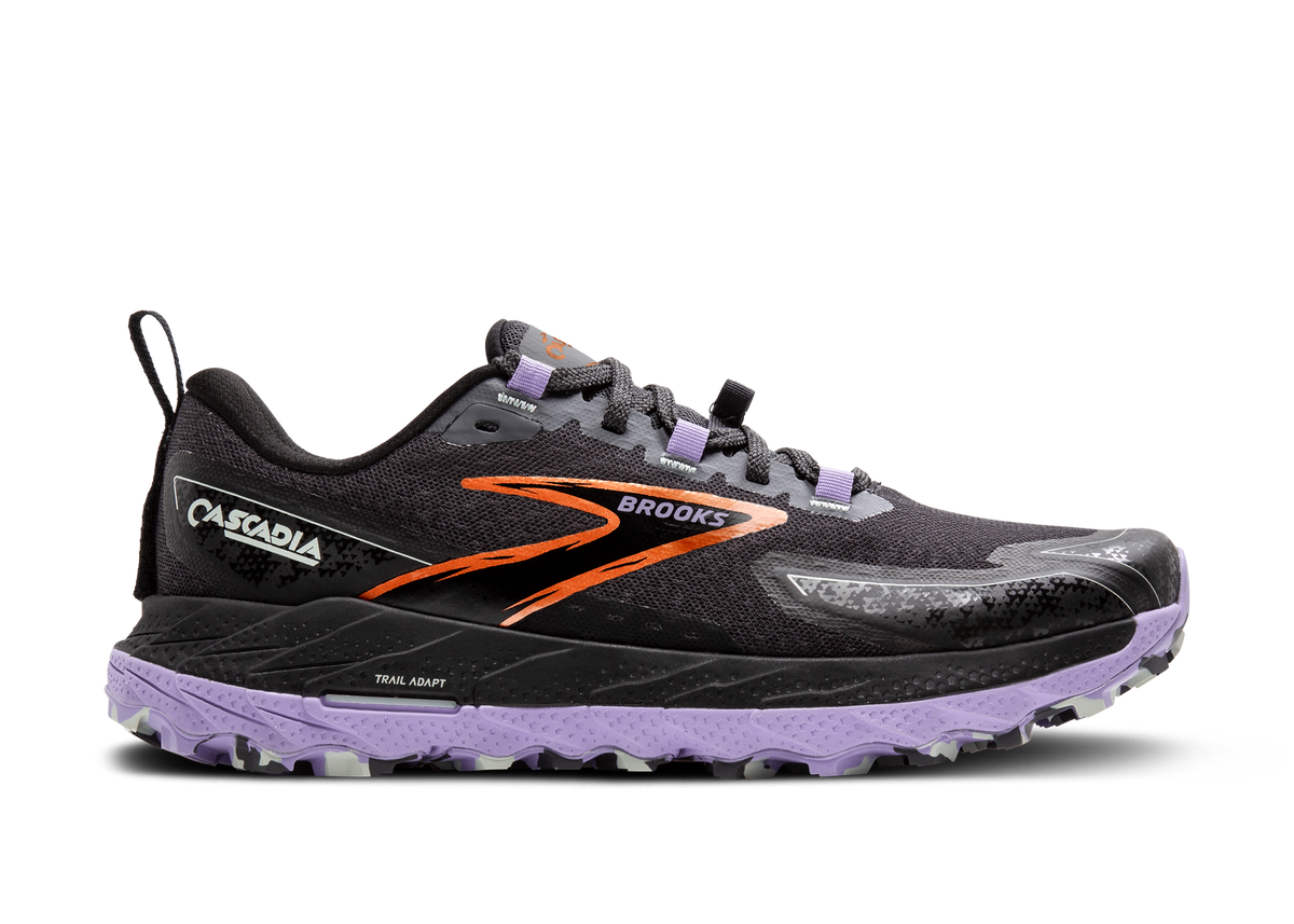 Brooks Cascadia 18 (D Width) - Ebony/Sweet Lavender/Copper (Womens)