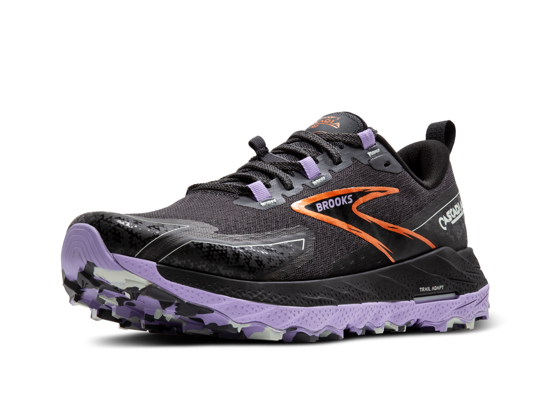 Brooks Cascadia 18 (D Width) - Ebony/Sweet Lavender/Copper (Womens)