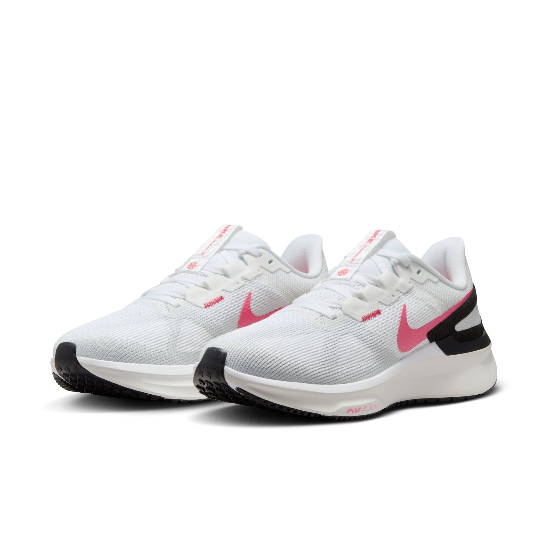 Nike Air Zoom Structure 25 (B Width) - White/Black Aster Pink (Womens)