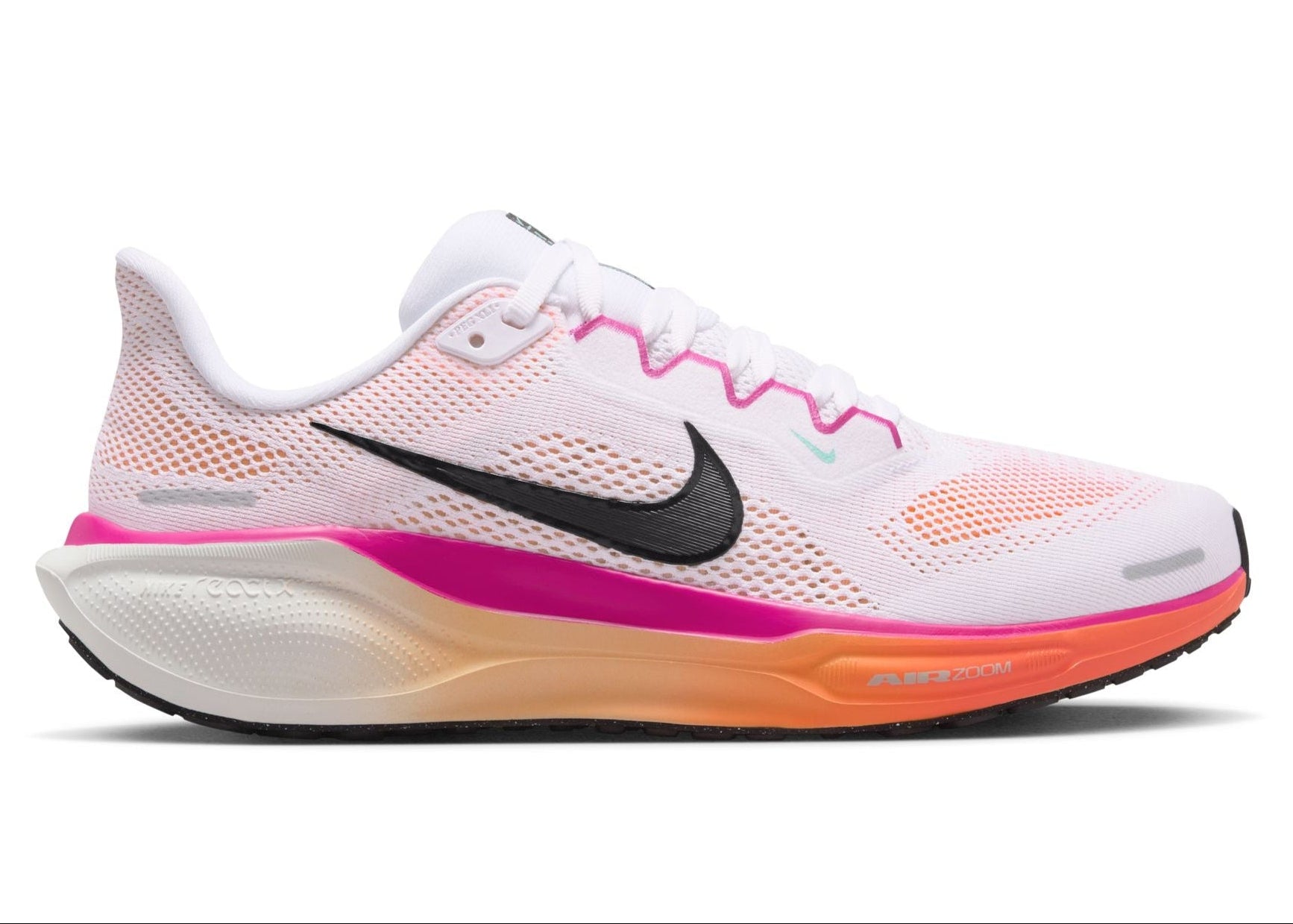 Nike Air Zoom Pegasus 41 (B Width) - White/Black/Fire Pink (Womens)