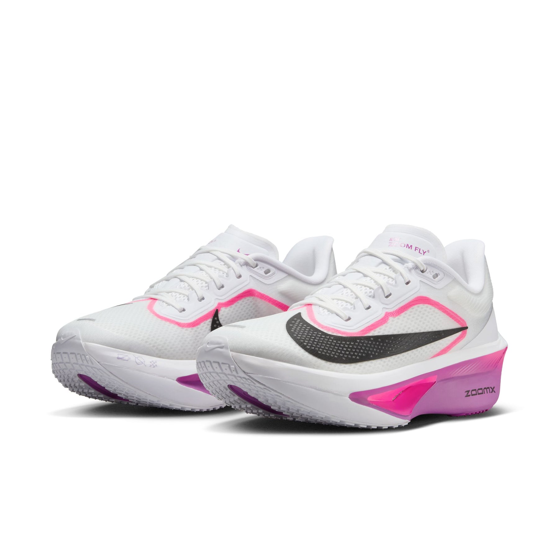 Nike Zoom Fly 6 (B Width)- White/Black/Vivid Grape (Womens)