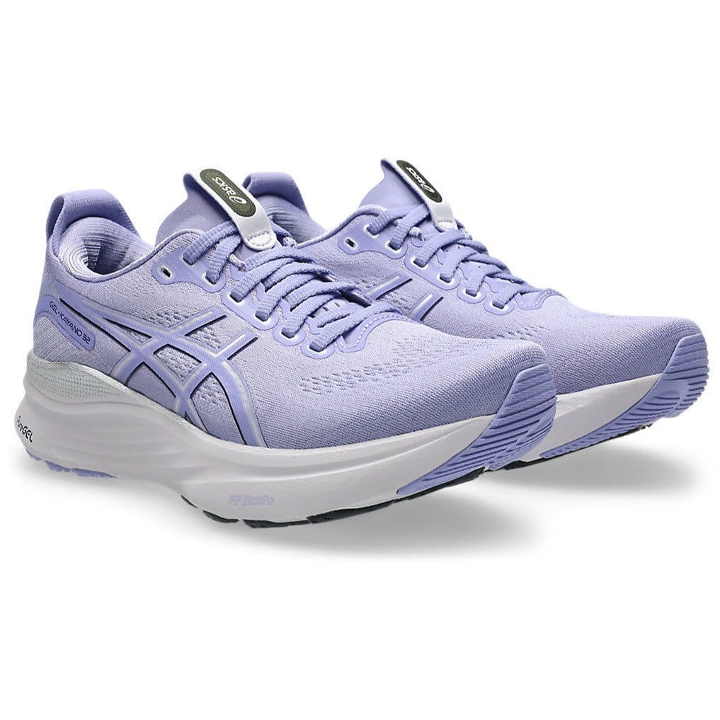 Purple running shoe on a white background