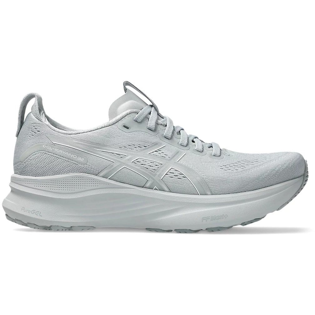 Gray running shoe on a white background