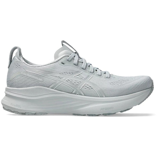 Gray running shoe on a white background