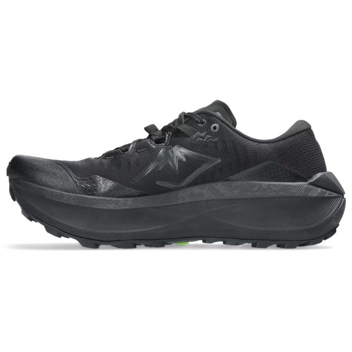 Black athletic shoe on a white background