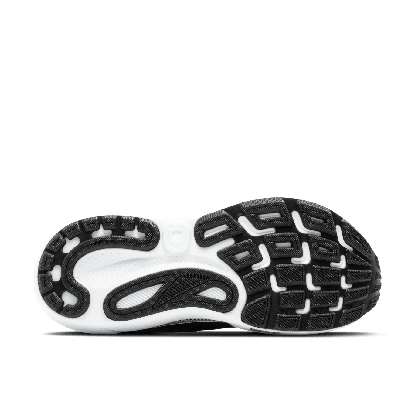 Black and white sole of a shoe on a transparent background