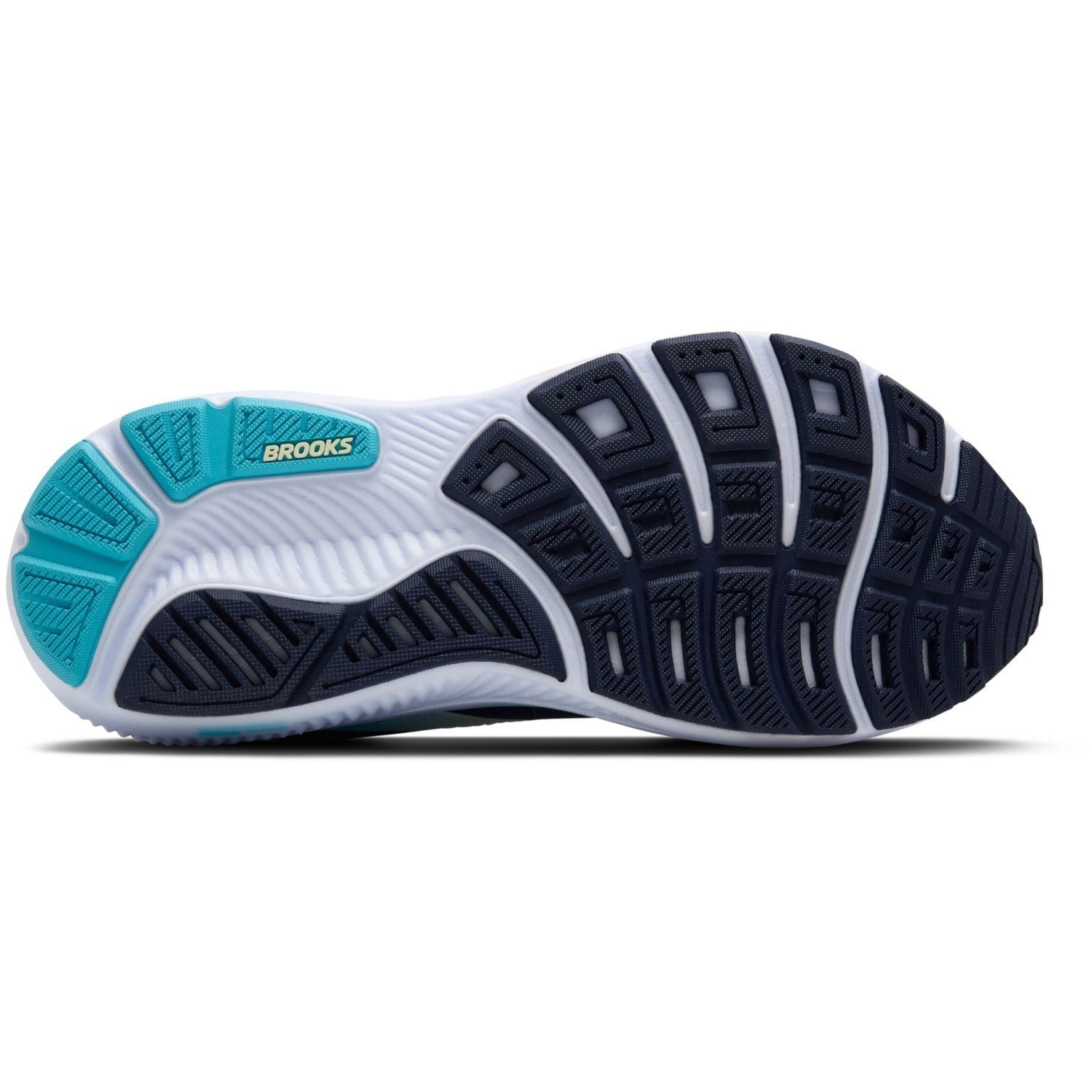 Side view of a running shoe with Brooks logo on a white background