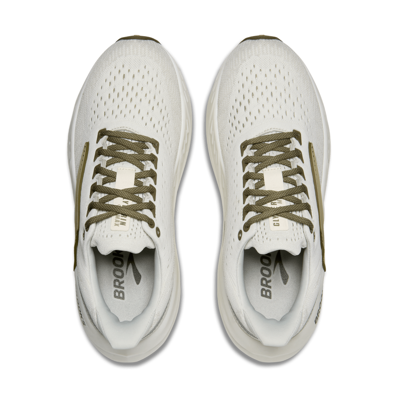 White running shoes with brown laces on a transparent background