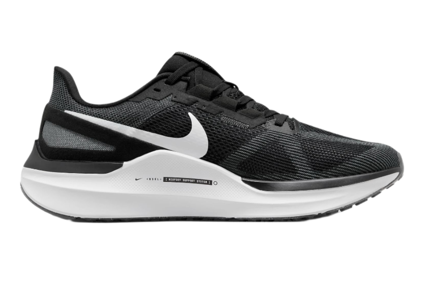 Nike Air Zoom Structure 25 (D Width) - Black/White/Iron Grey (Mens)
