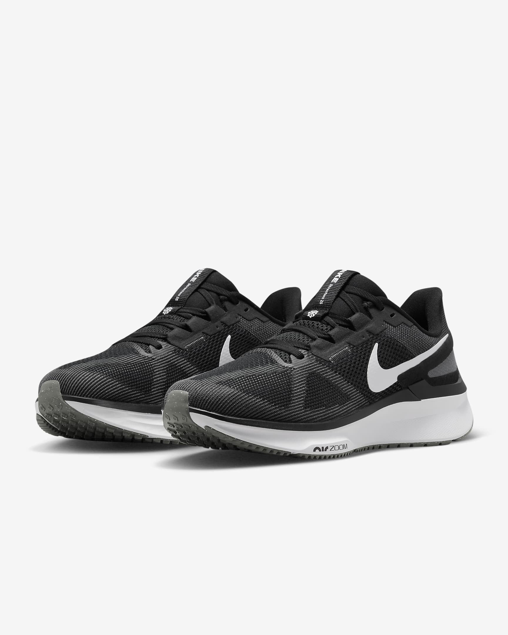 Nike Air Zoom Structure 25 (D Width) - Black/White/Iron Grey (Mens)