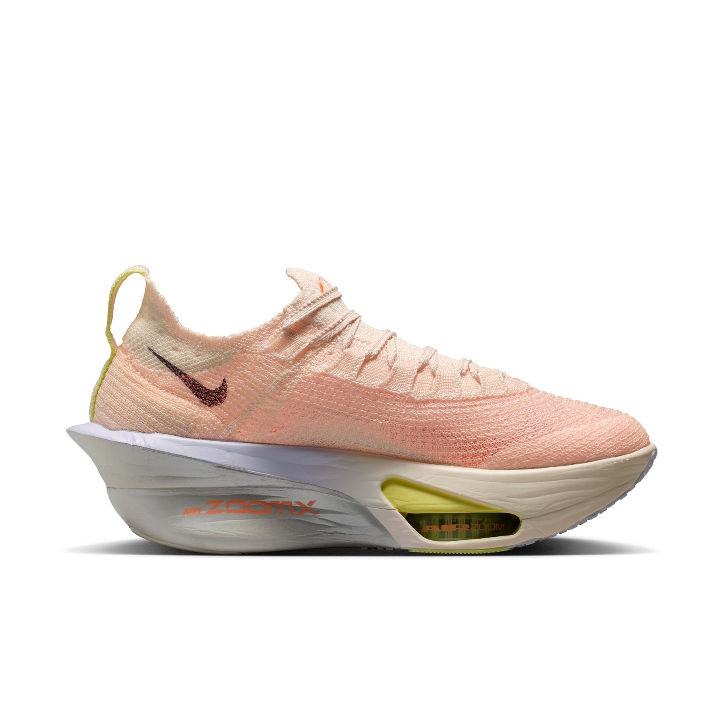 Pink running shoe with Nike logo on a white background