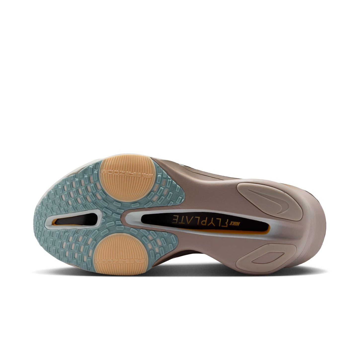 Close-up of a shoe sole with 'FlyLITE' branding on a white background sole