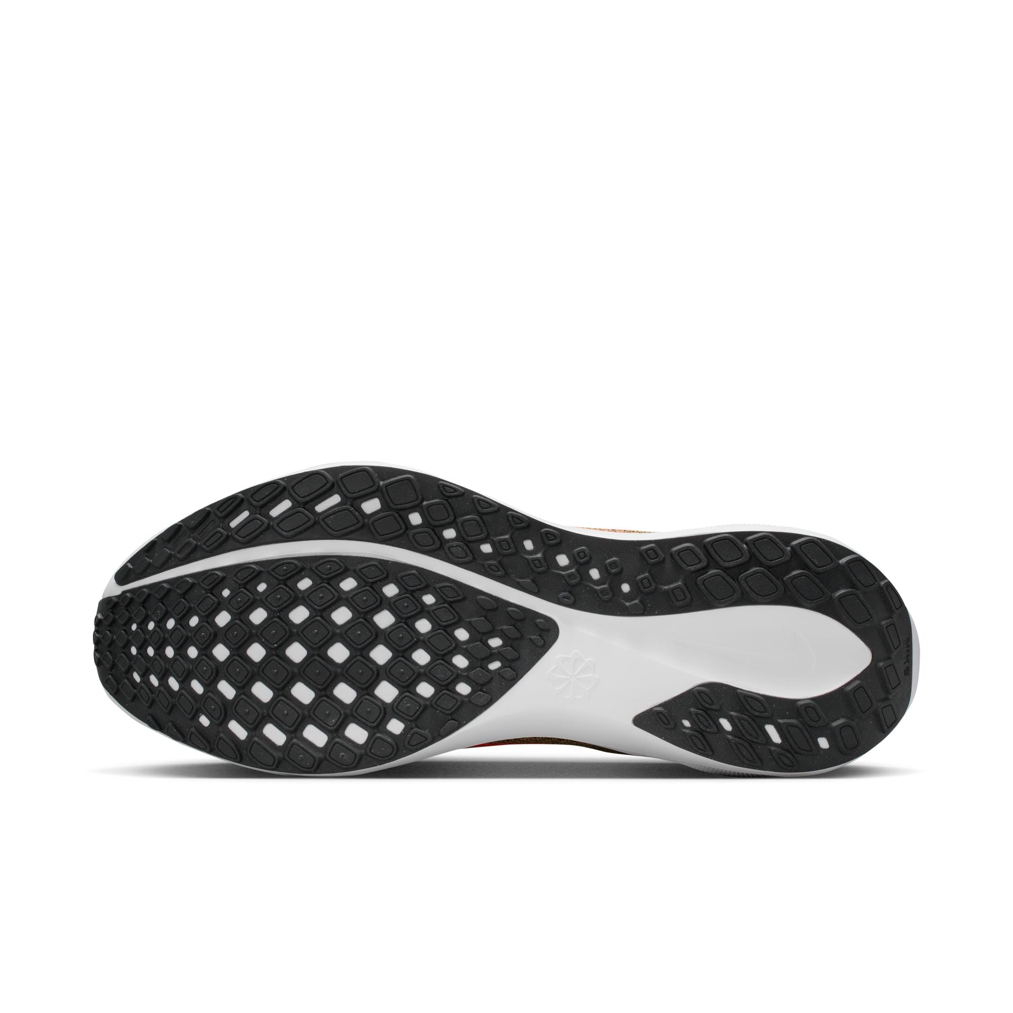 Close-up of a black and white shoe sole on a white background