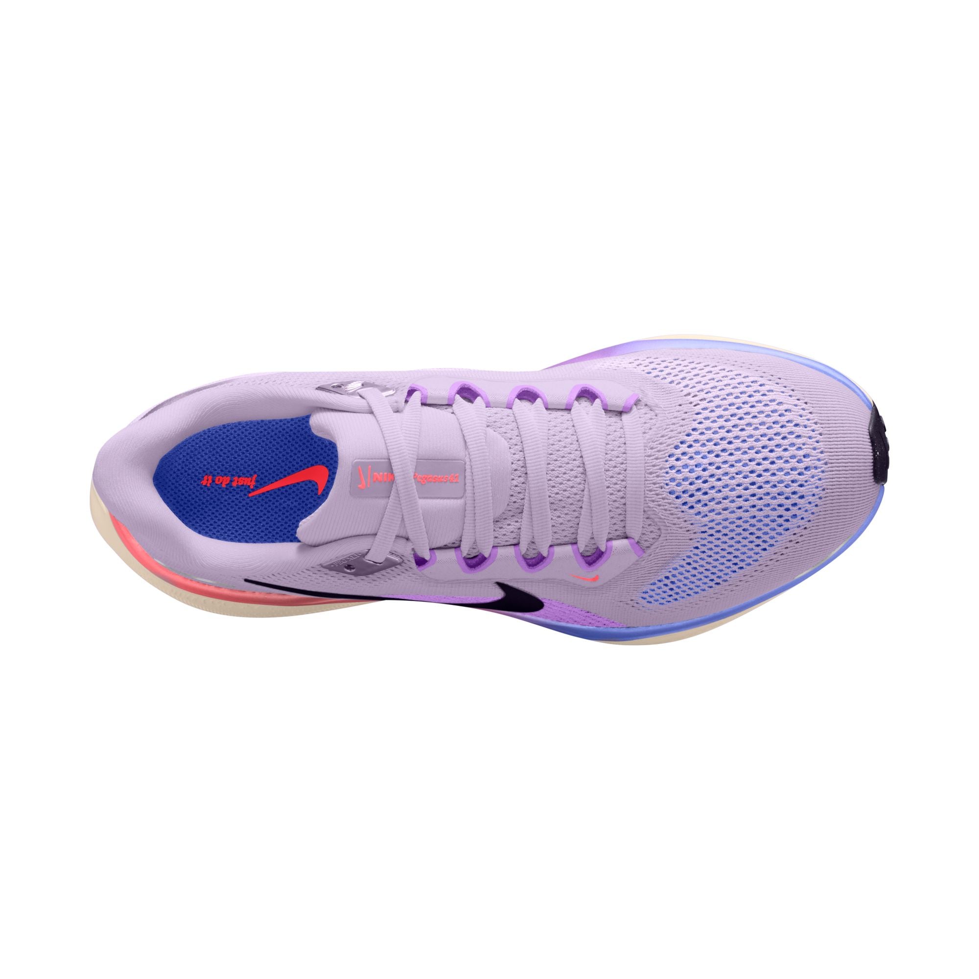 Purple running shoe with Nike logo on a white background