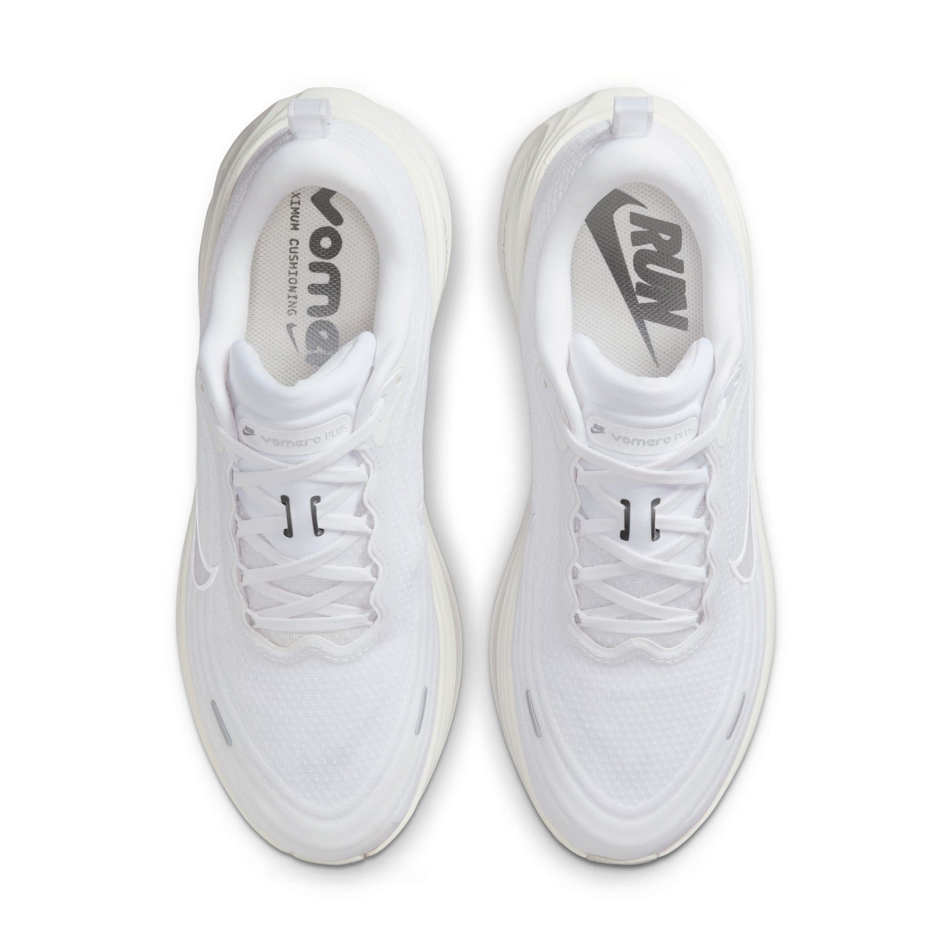 White sneakers with brand logo on a white background