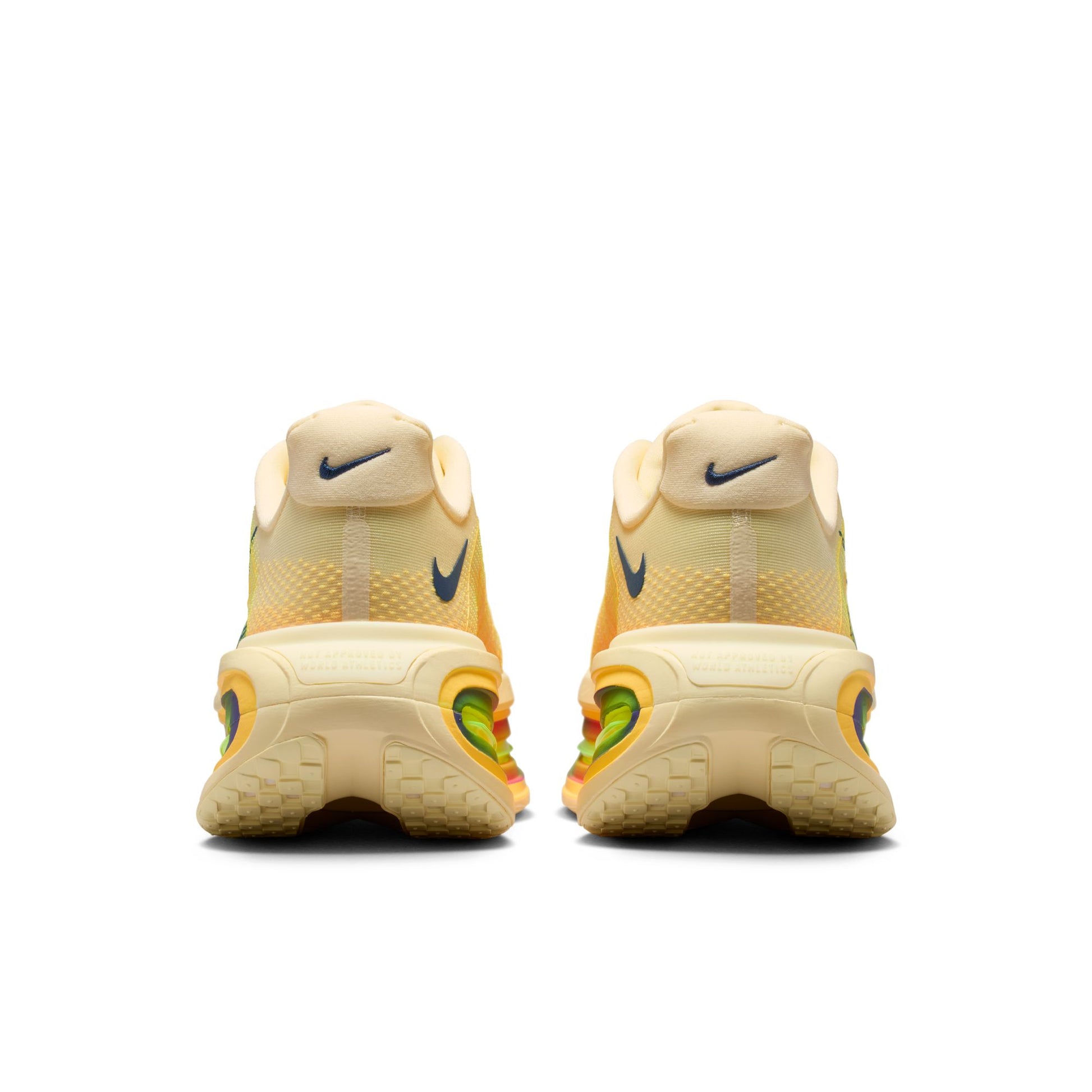 Beige sneakers with a Nike logo on a white background