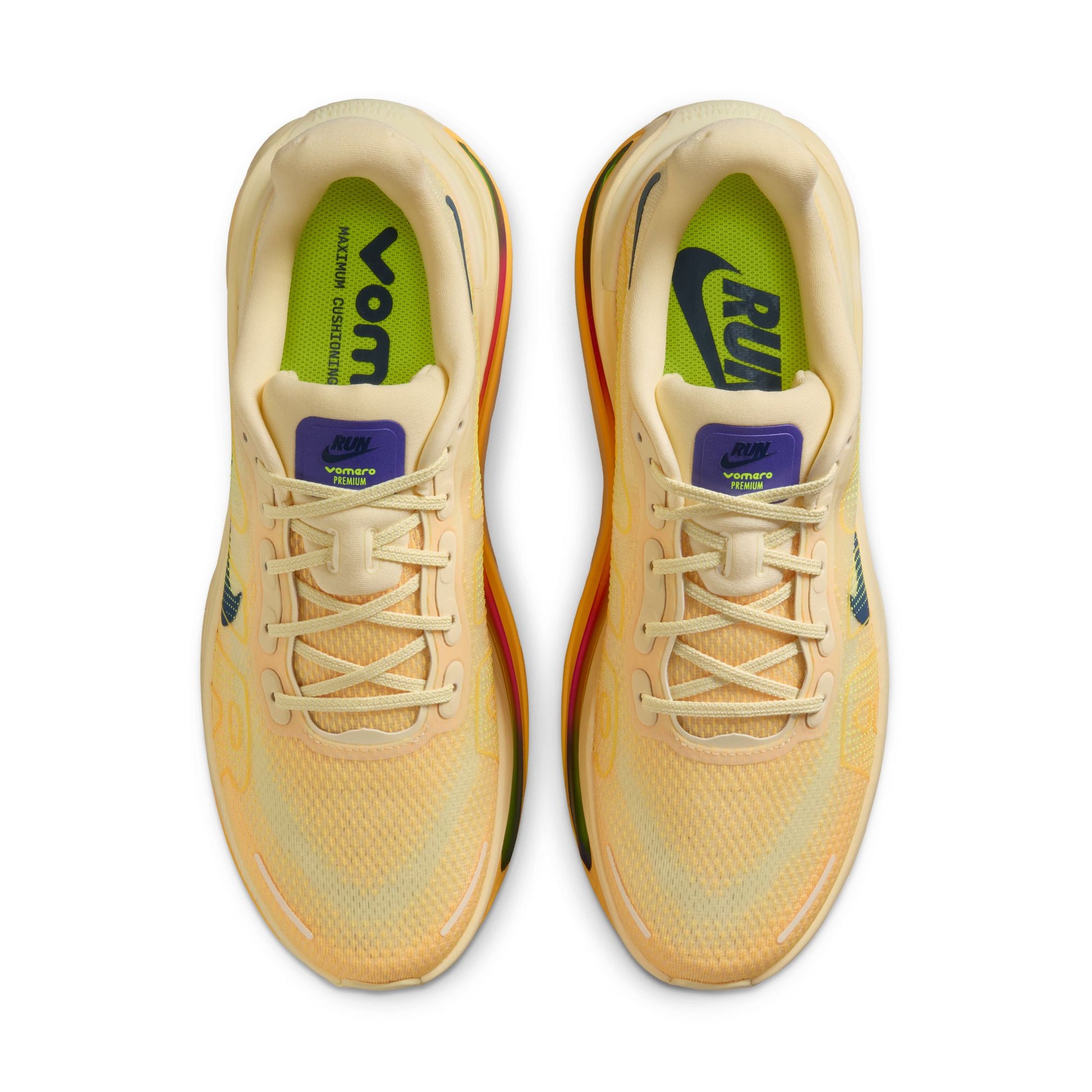 Pair of running shoes with visible brand logo on a white background