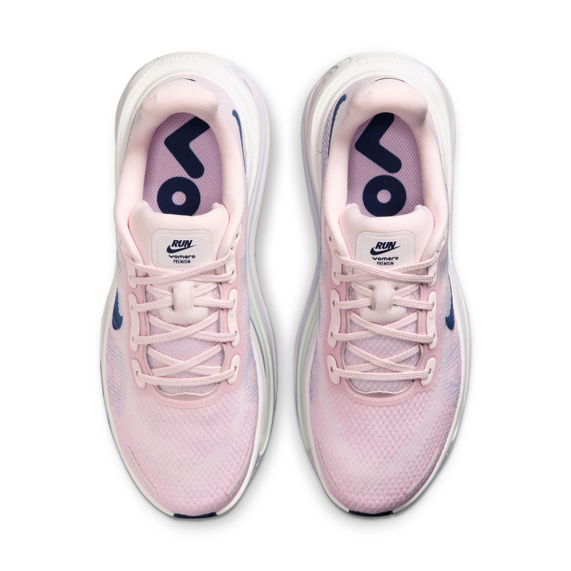 Pink shoe with blue accents