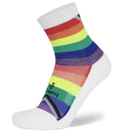 Balega Hidden Comfort Pride Sock - White/Rainbow (Mini Crew)