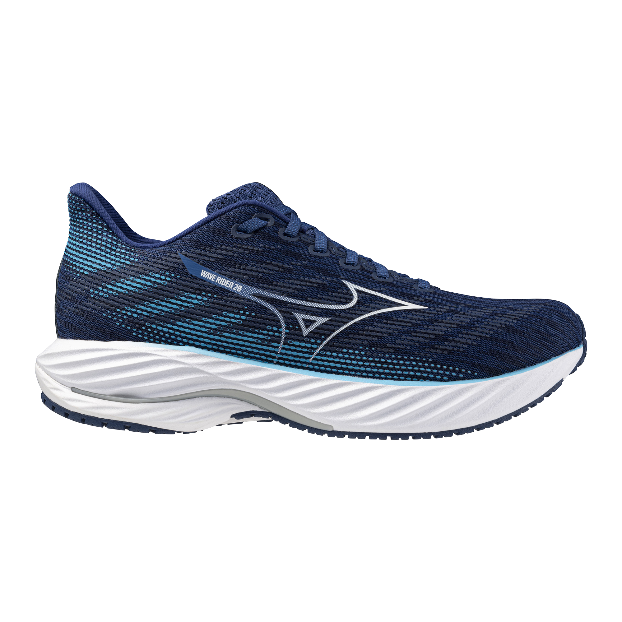 Mizuno Wave Rider 28 (2E Width) - Estate Blue/White/River Blue (Mens)