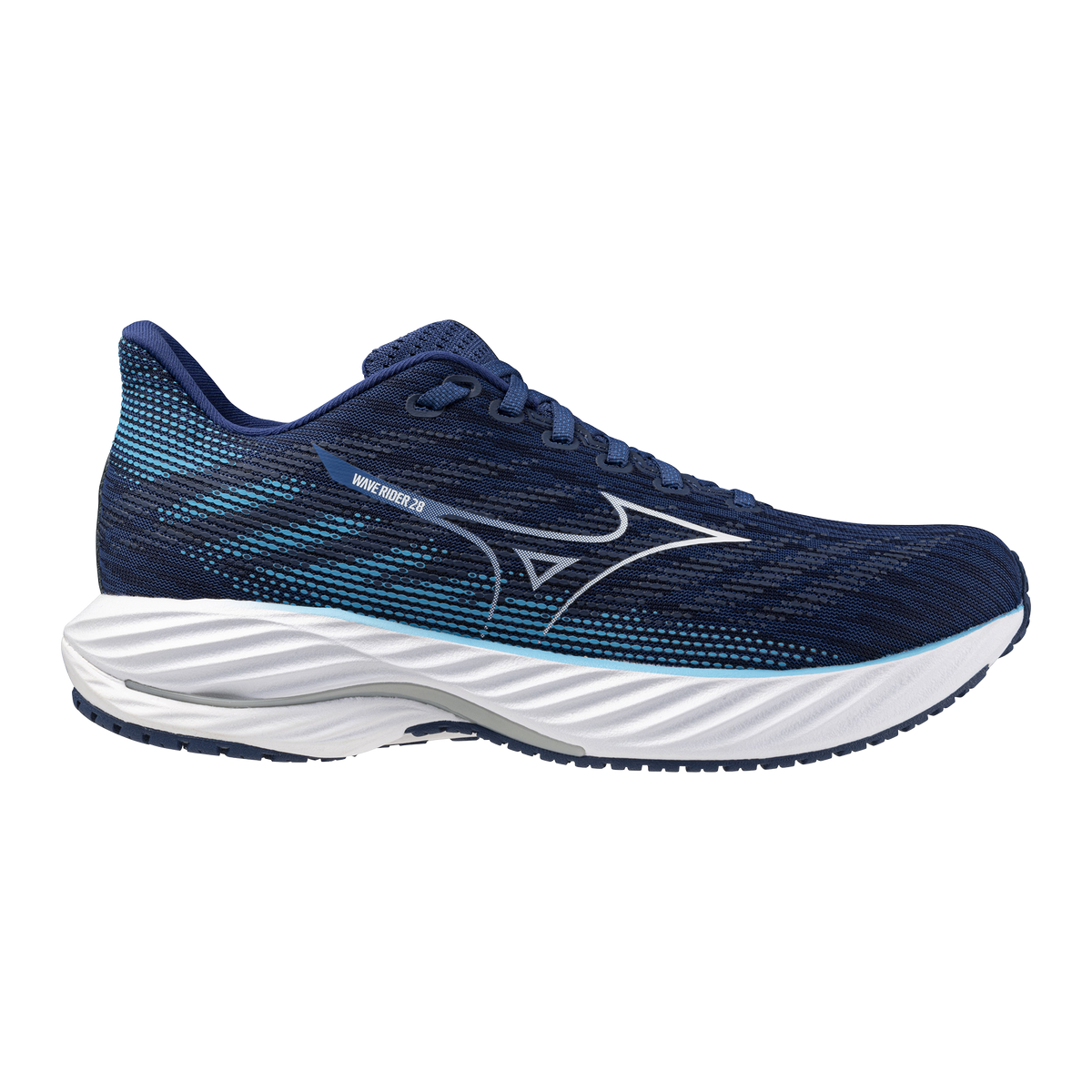 Mizuno Wave Rider 28 (2E Width) - Estate Blue/White/River Blue (Mens)