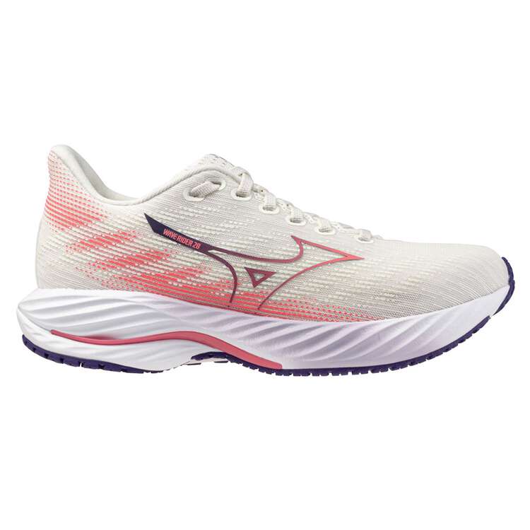 Mizuno Wave Rider 28 (B Width) - White/Rose/Indigo (Womens)