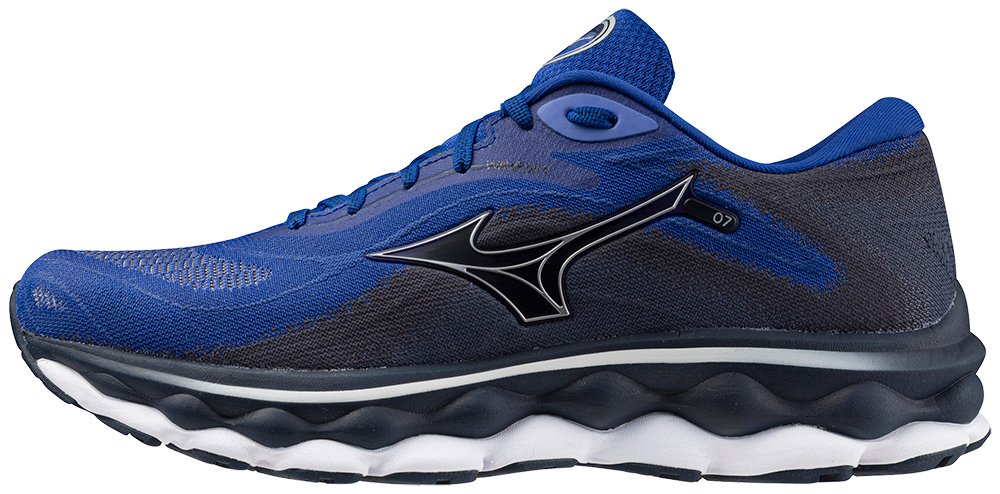 Mizuno Wave Sky 7 (D Width) - Surf the Web/Silver/Dress Blues (Mens)