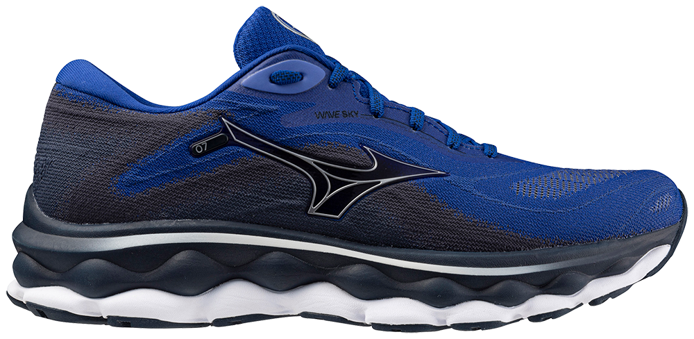 Mizuno Wave Sky 7 (D Width) - Surf the Web/Silver/Dress Blues (Mens)