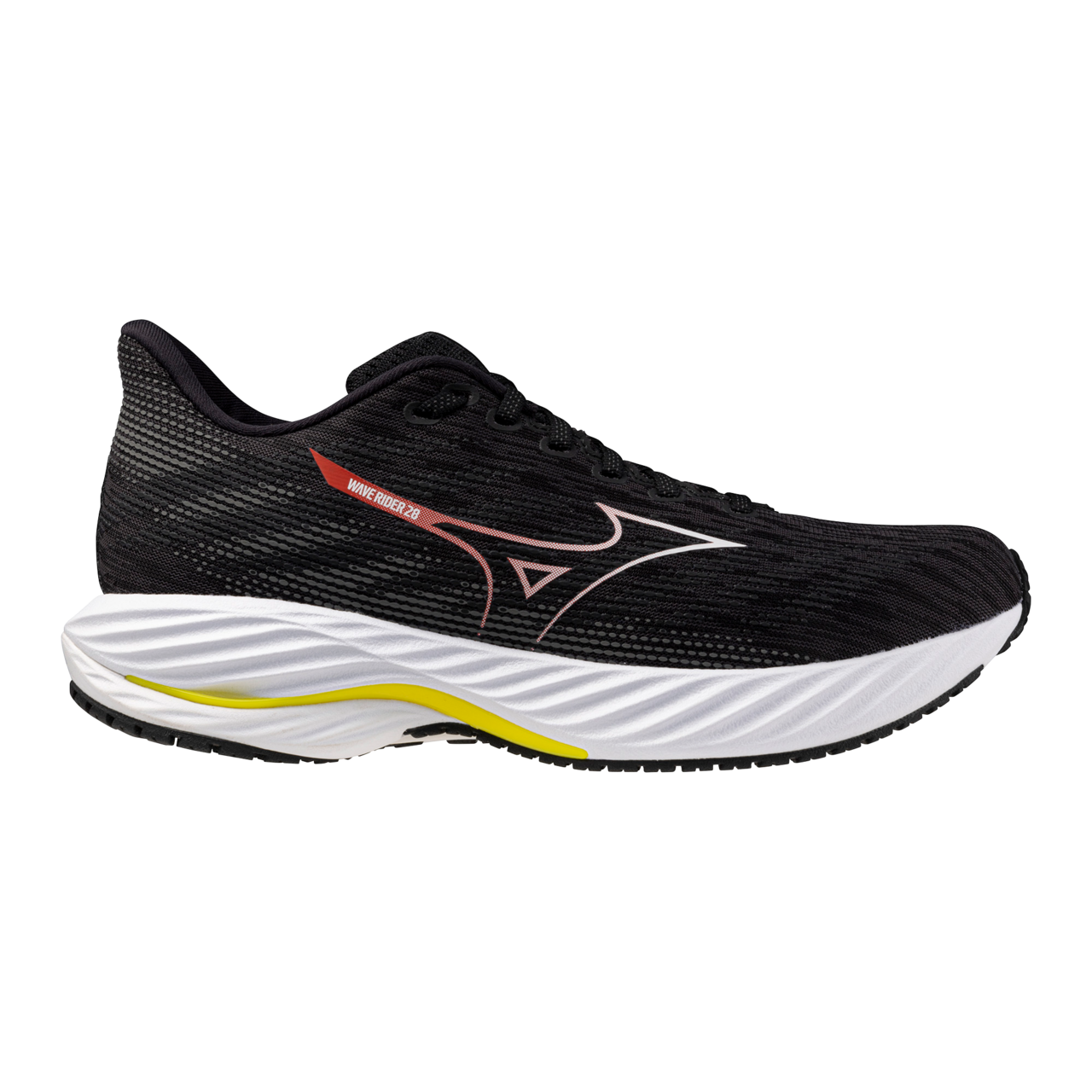 Mizuno Wave Rider 28 (2E Width) - Black/White/Evening Primrose (Mens)