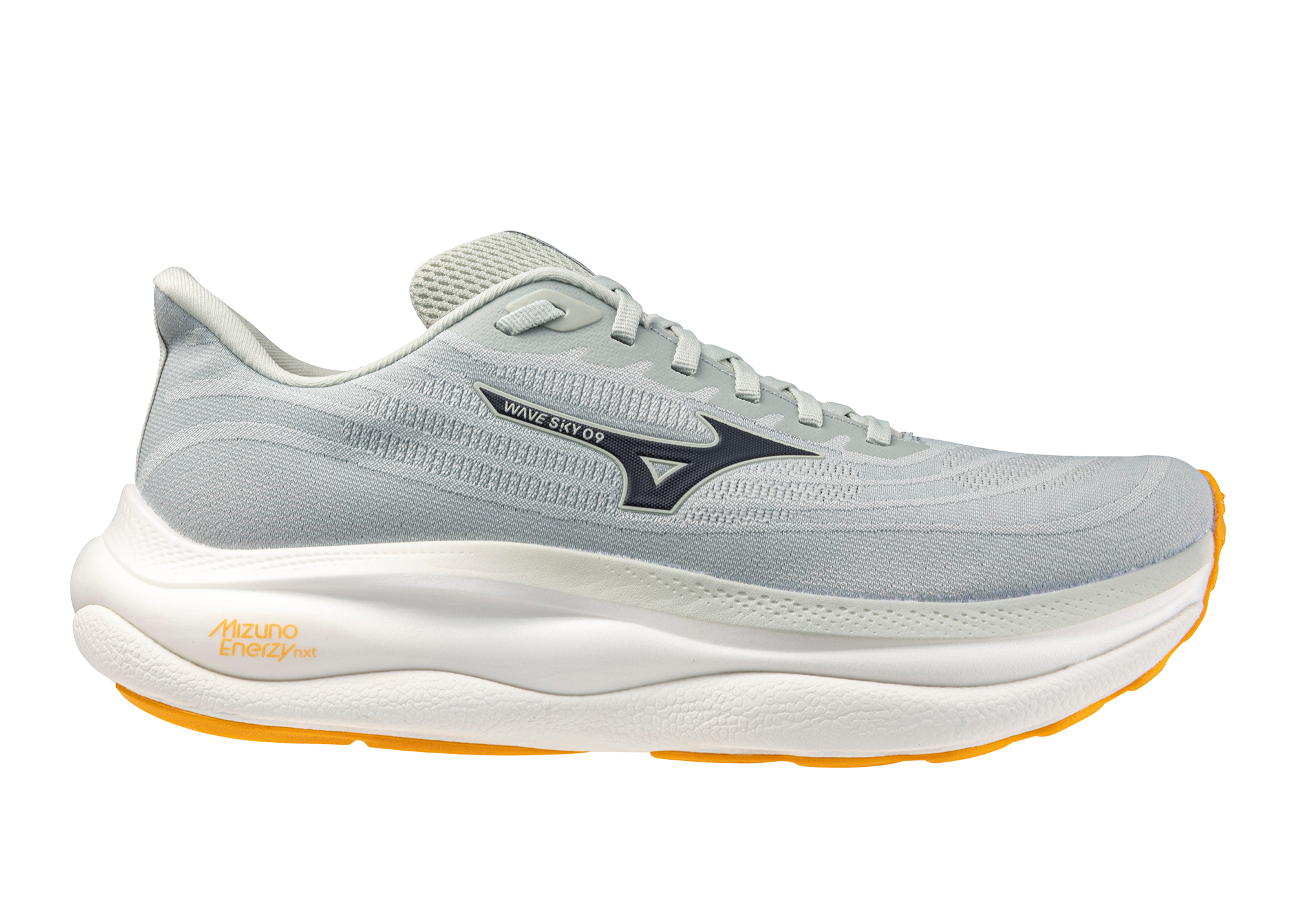 Mizuno Wave Sky 9 (2E Width) - Mercury/Baritone Blue/Blazing Orange (Mens)