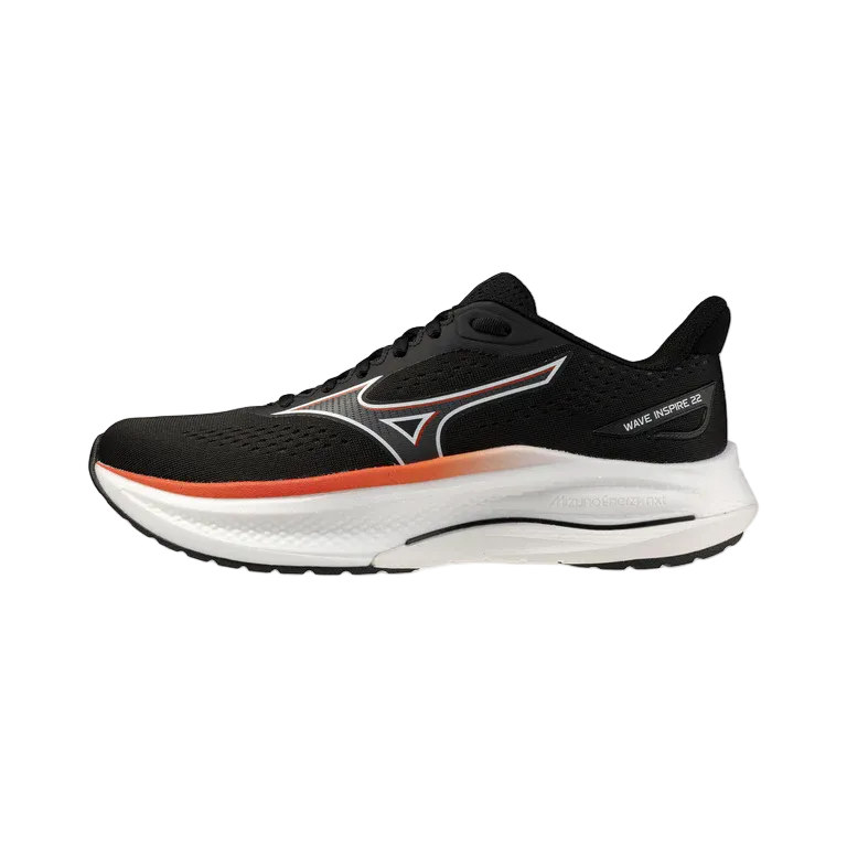 Mizuno Wave Inspire 22 (D width) - Black/Quiet Shade/Cherry Tomato  (Mens)