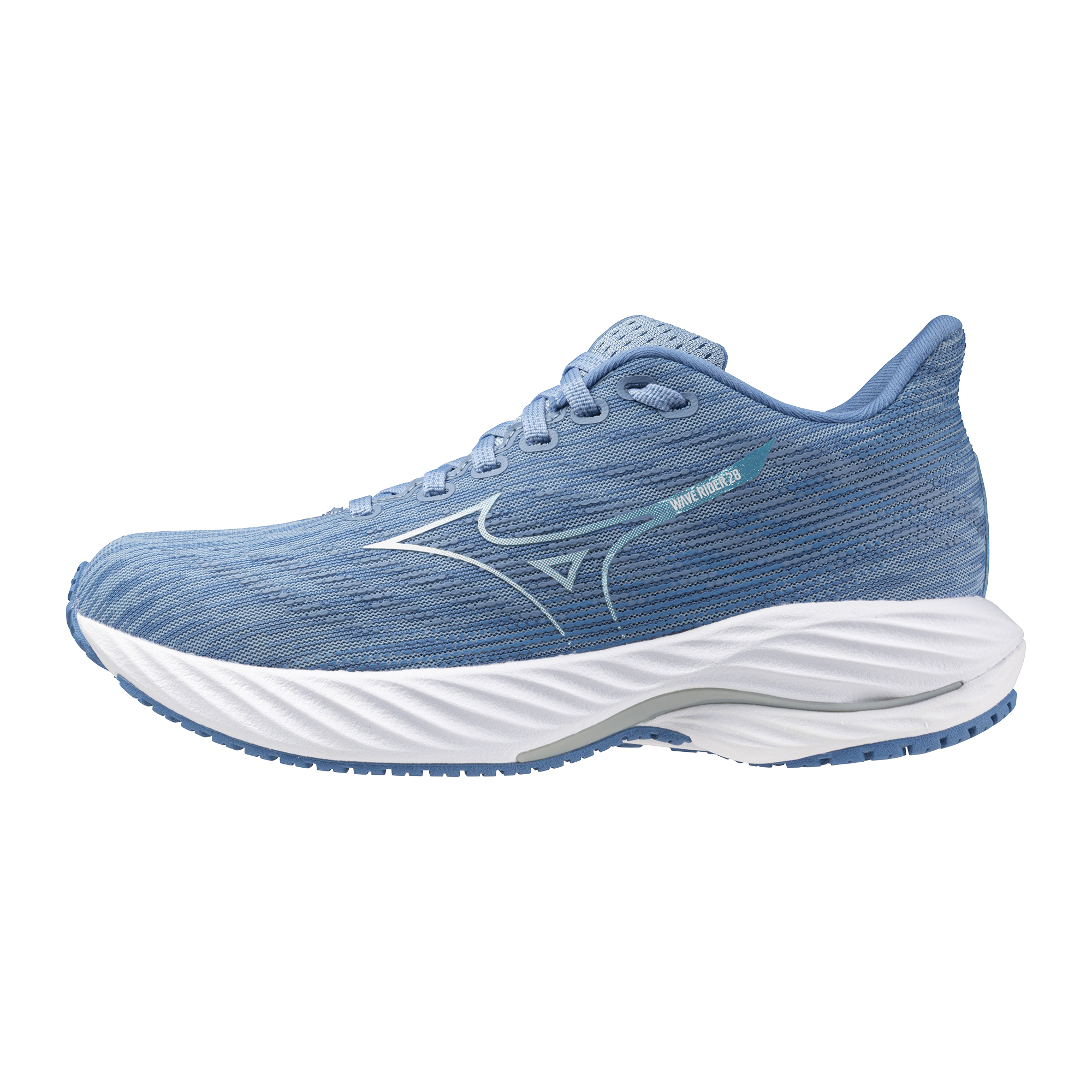 Mizuno Wave Rider 28 (B Width) - Glacier Lake/White/Parisian Blue (Womens)