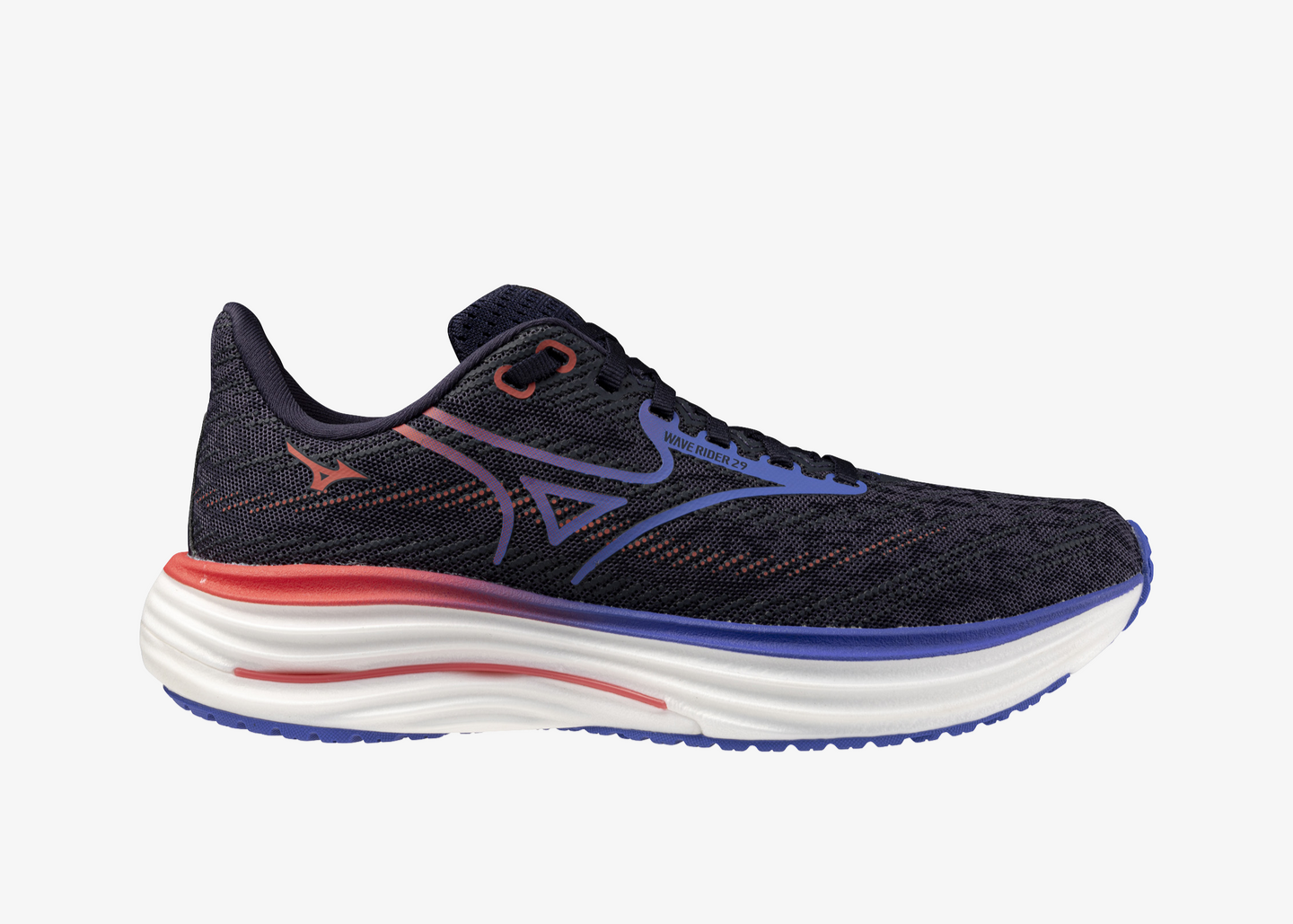Mizuno Wave Rider 29 (B Width) - Odyssey Grey/Iris Bloom/ Calypso Coral (Womens)