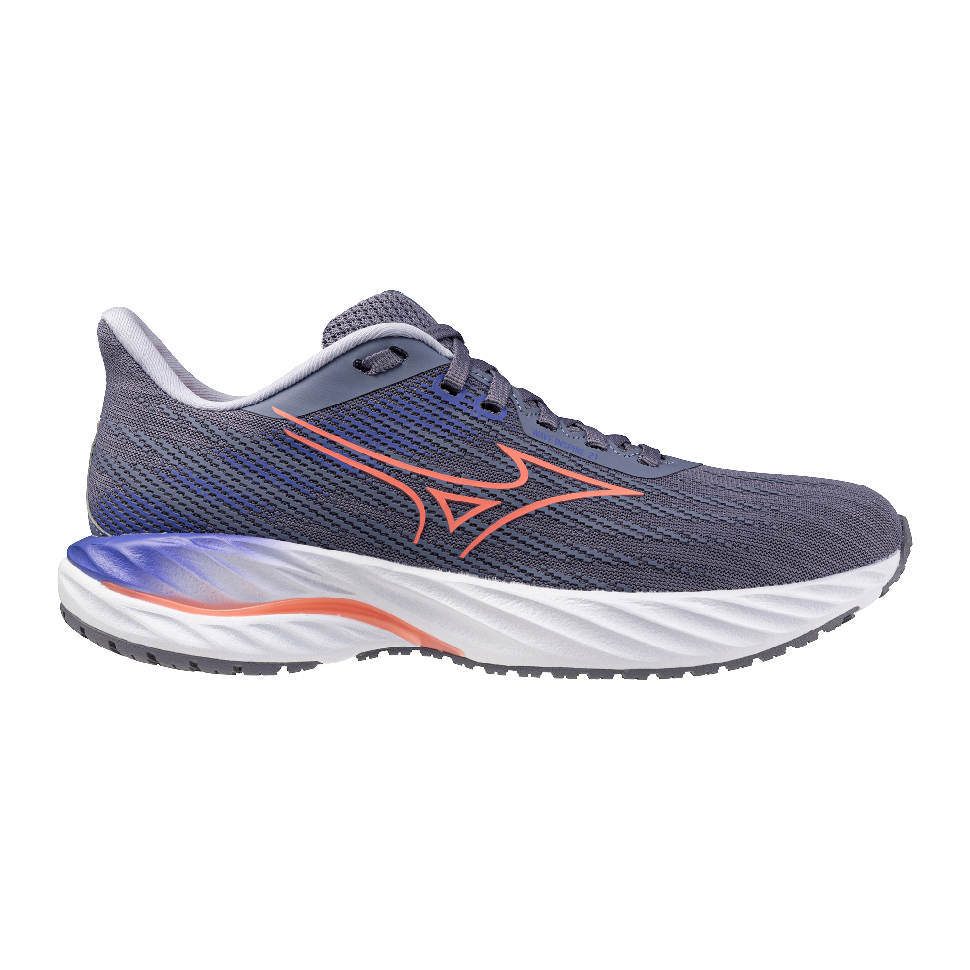 Mizuno Wave Inspire 21 (D Width) - Blue Granite/Coral/Iris Bloom (Womens)