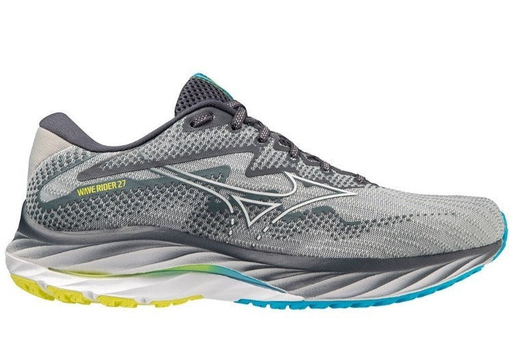 Mizuno Wave Rider 27 (D Width) - Pearl Blue/Lime Green/Navy (Mens)
