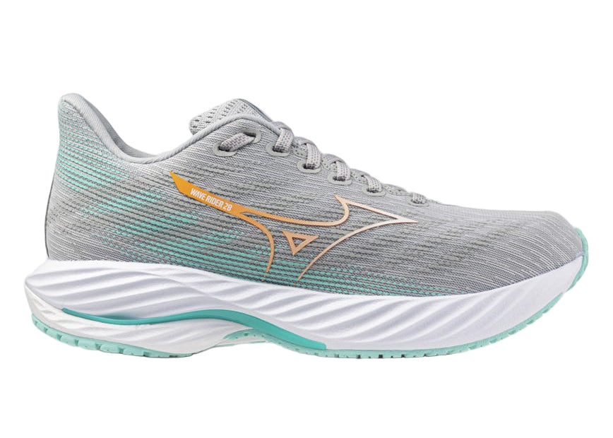 Mizuno Wave Rider 28 (D Width) - Harbor Mist/ White/ Aruba Blue (Womens)