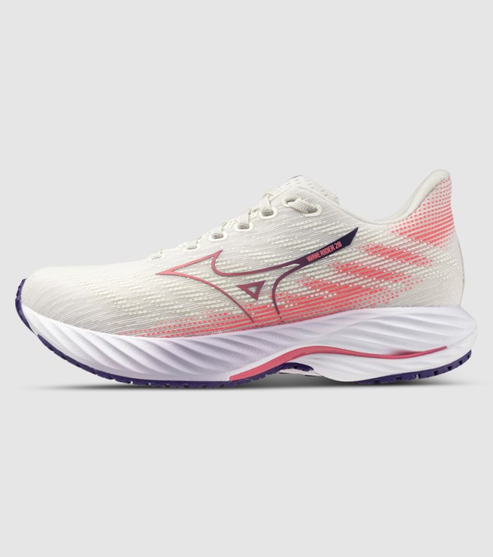 Mizuno Wave Rider 28 (B Width) - White/Rose/Indigo (Womens)