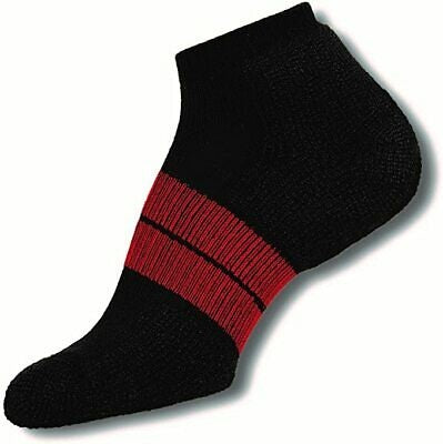 Thorlo 84N Runner Sock (Womens) - Black/Pink Stripe